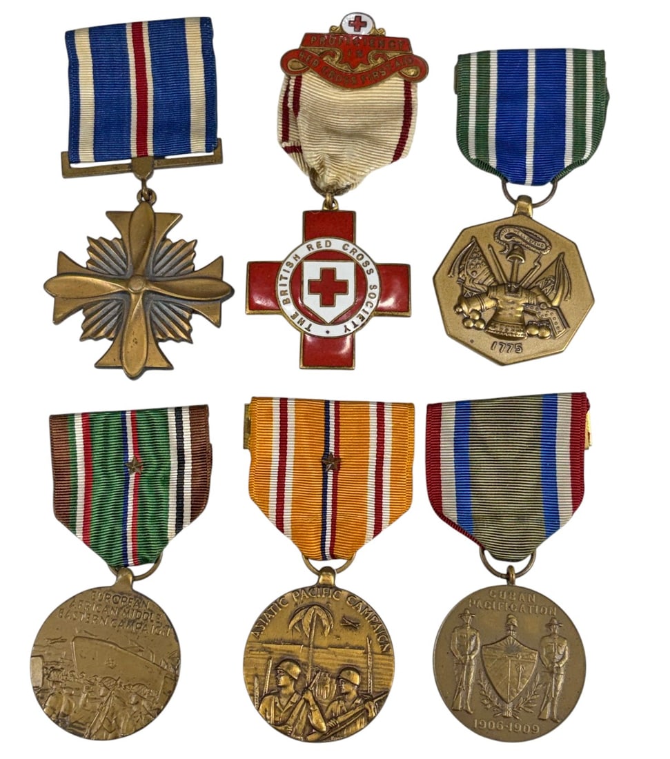Military Medals Group Named w/ Ribbons 6pc LOT (1 of 4)