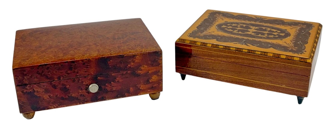 Swiss Music Boxes in Wooden Cases 2pc LOT (1 of 6)