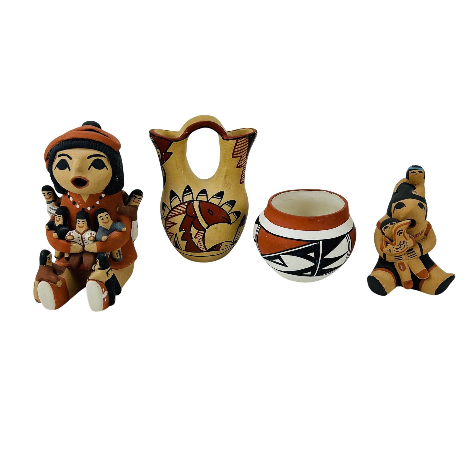Southwest Native American Indian Pottery Vase 4pc (1 of 10)