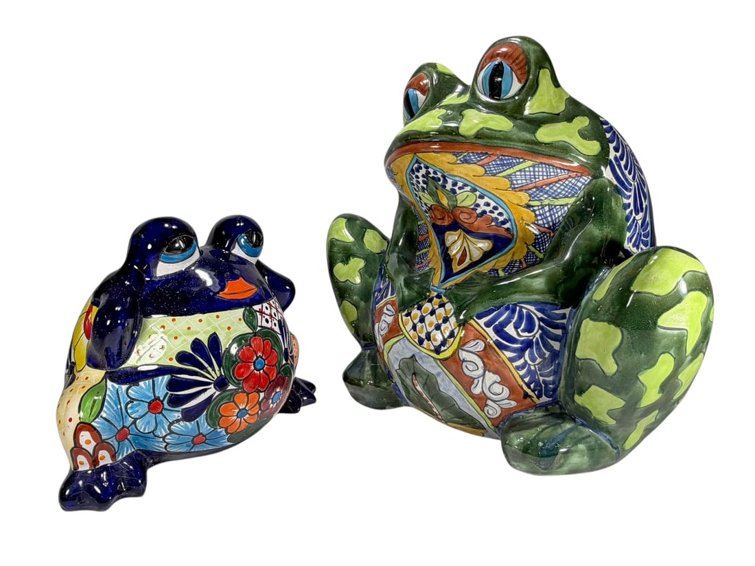 Talavera Style Frog Ceramic Planters 2pc LOT (1 of 7)