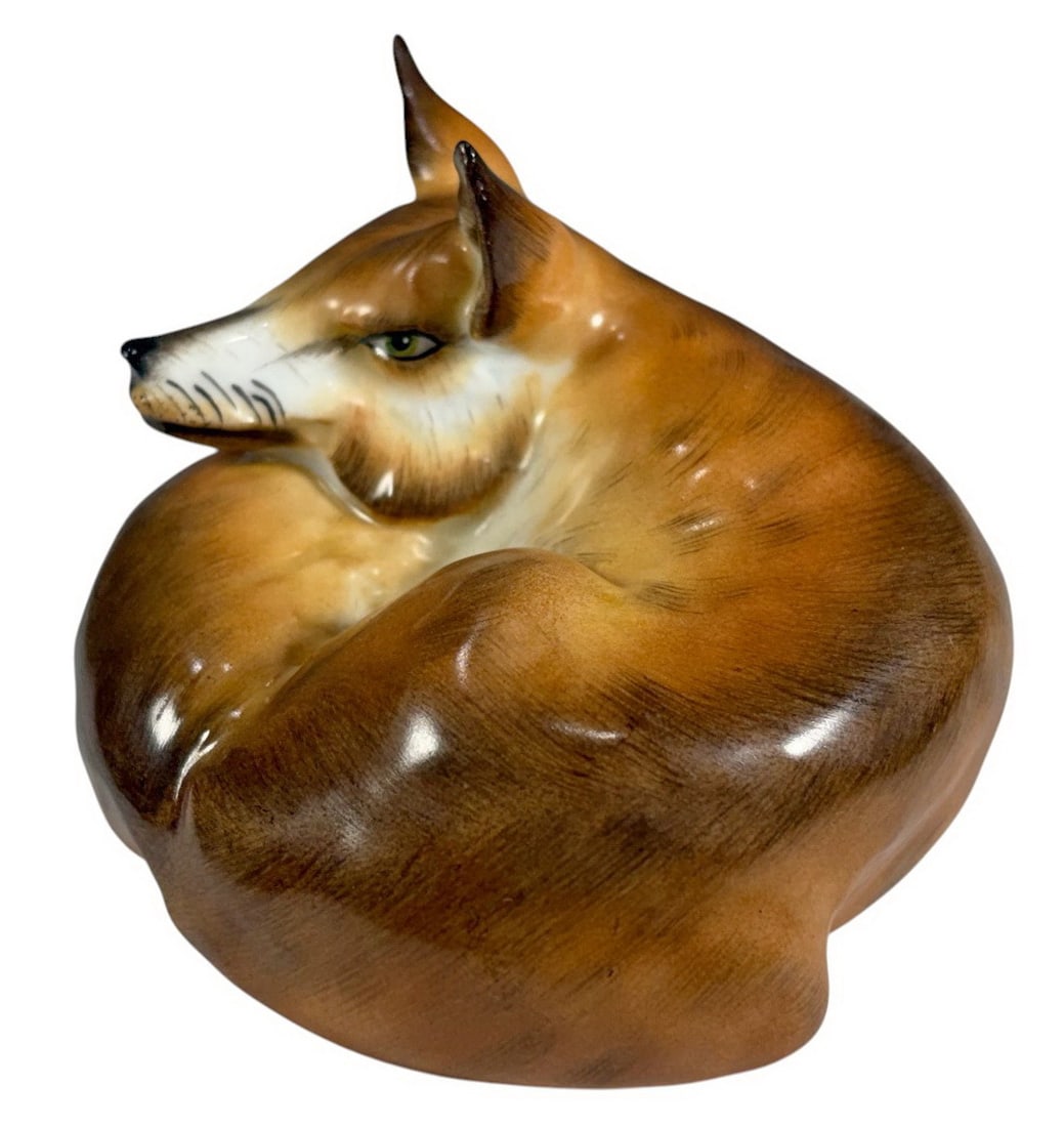 Herend Porcelain Sleeping Fox Figure model 15609 - 2