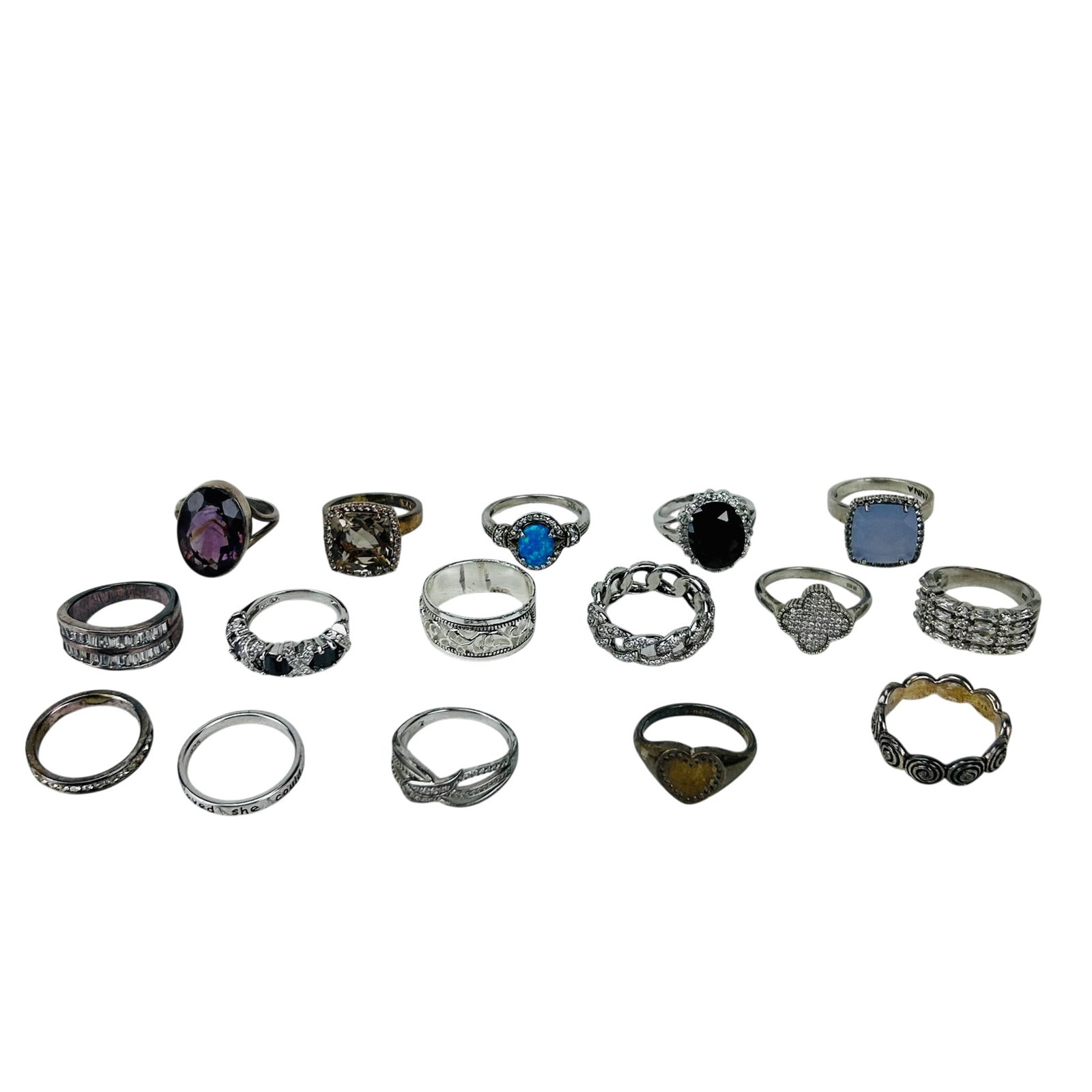 Sterling Silver 925 & Gemstone Rings 16pc LOT (1 of 5)