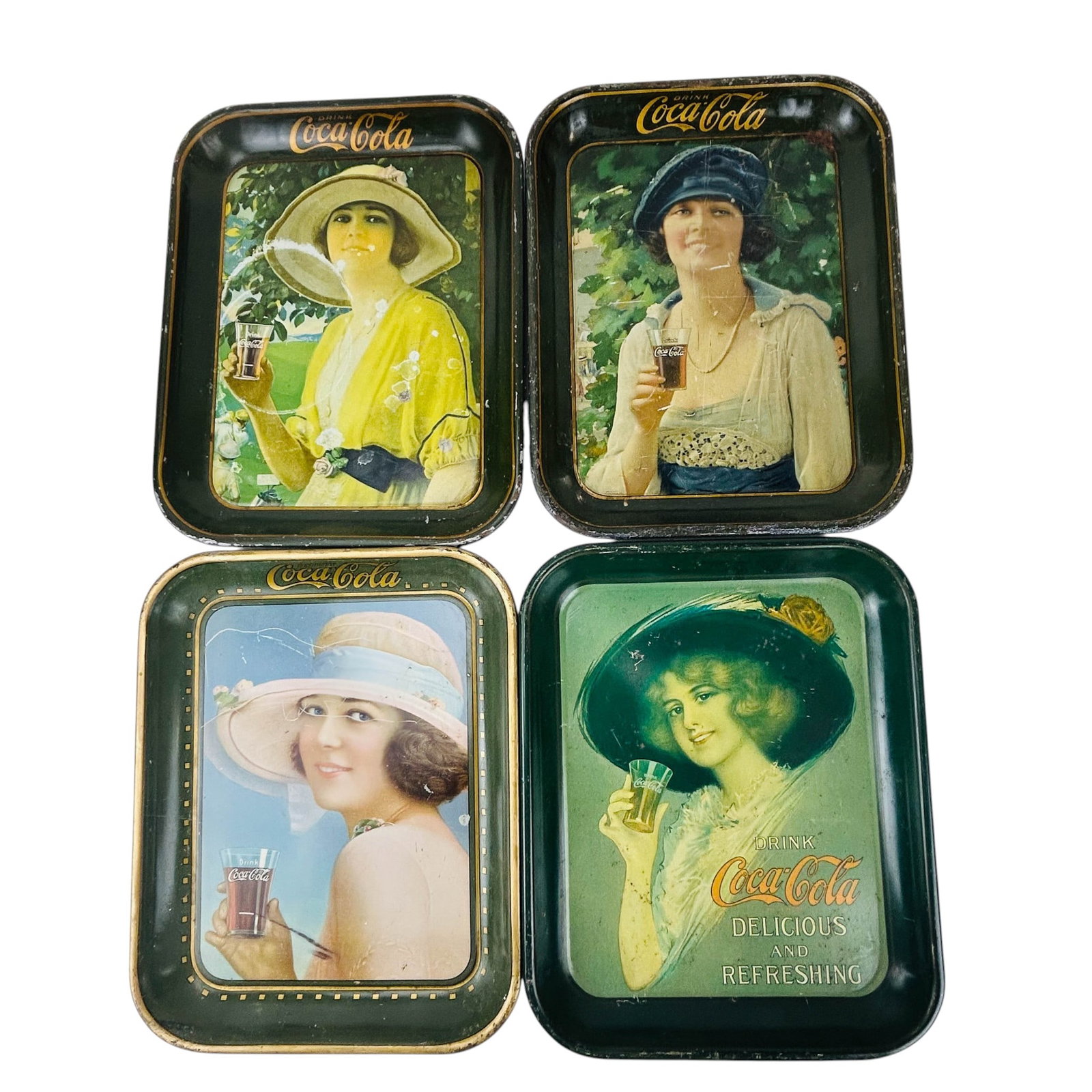 Coca Cola Advertising Metal Serving Trays 4pc LOT (1 of 6)