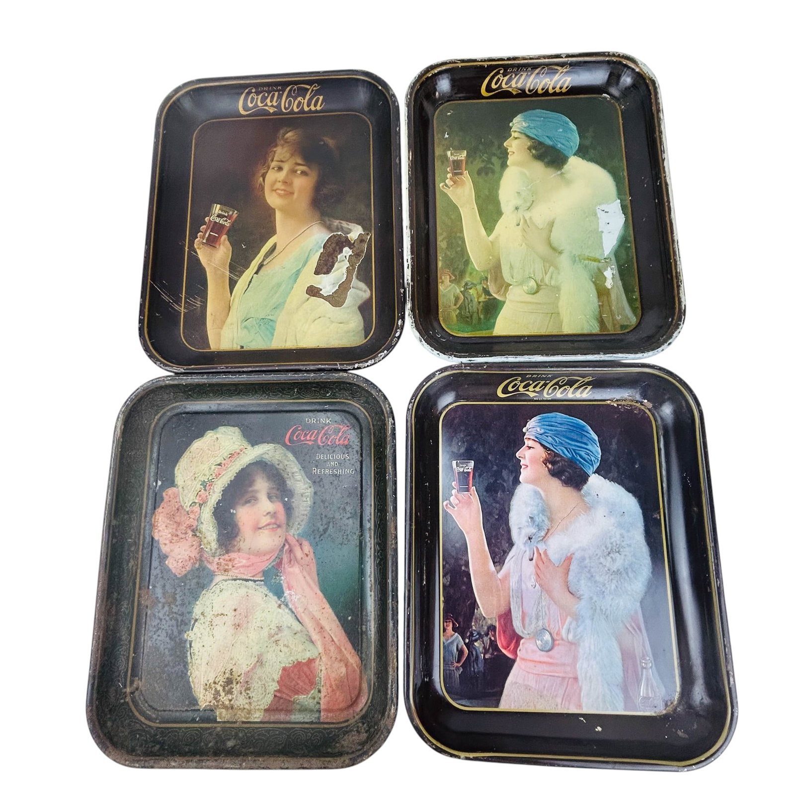 Coca Cola Advertising Metal Serving Trays 4pc LOT (1 of 7)