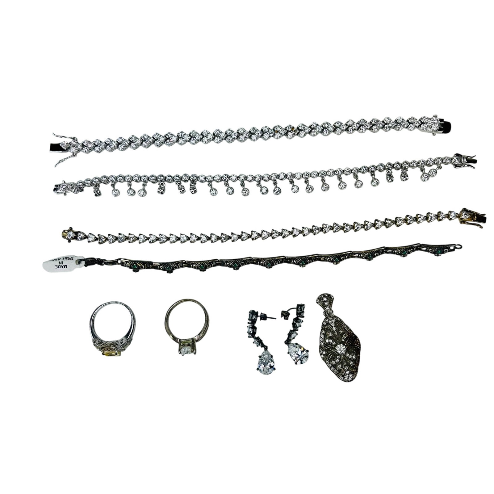 Sterling Silver Bracelet Necklace Pendant Ring 7pc (1 of 5)