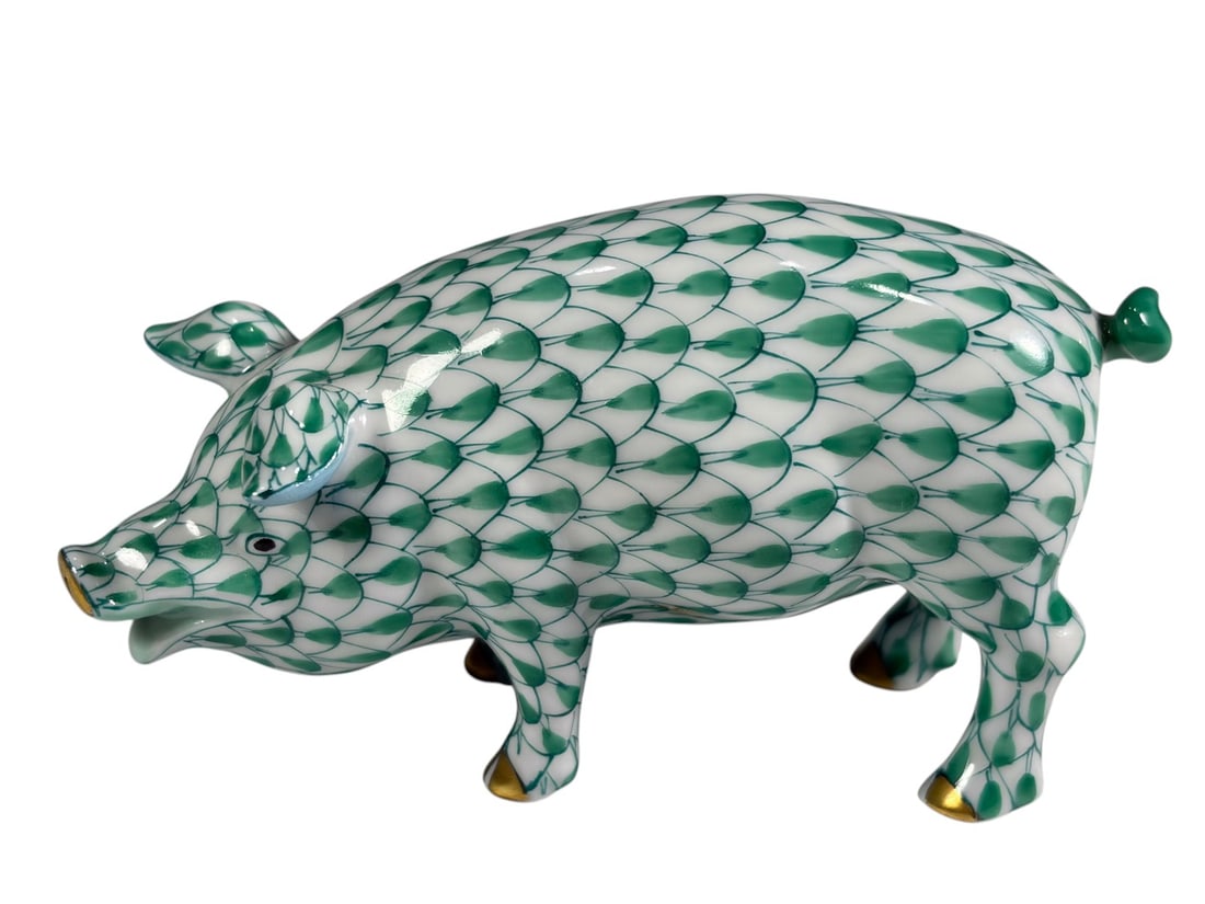Herend Hungary Hand-painted Porcelain Baby Pig Fig (1 of 4)