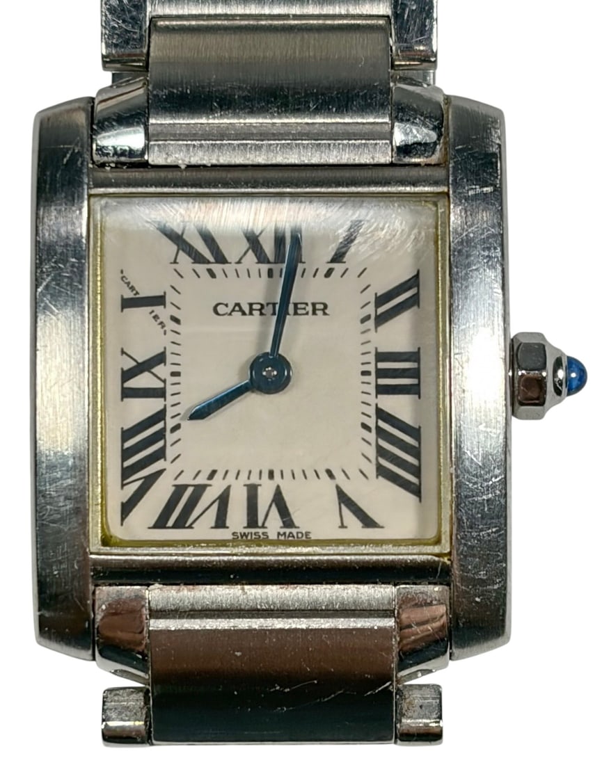 Cartier Tank Francaise Steel Quartz Wristwatch (1 of 4)