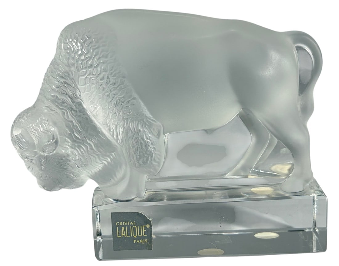 Lalique France Crystal Buffalo Bison Paperweight (1 of 6)