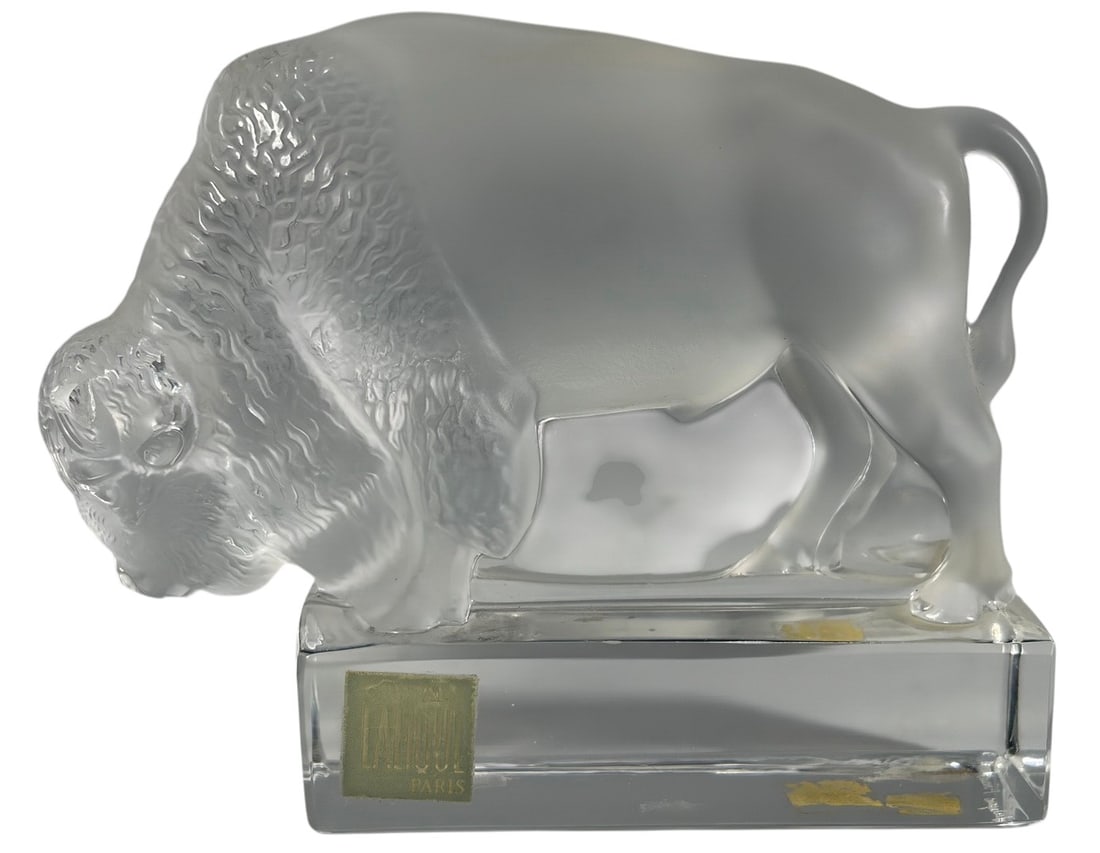 Lalique France Crystal Buffalo Bison Paperweight (1 of 8)