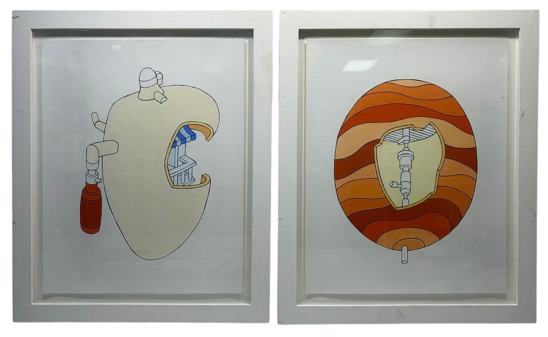 Calvin Seibert, American b.1958 Ink & Gouache 2pcs (1 of 7)