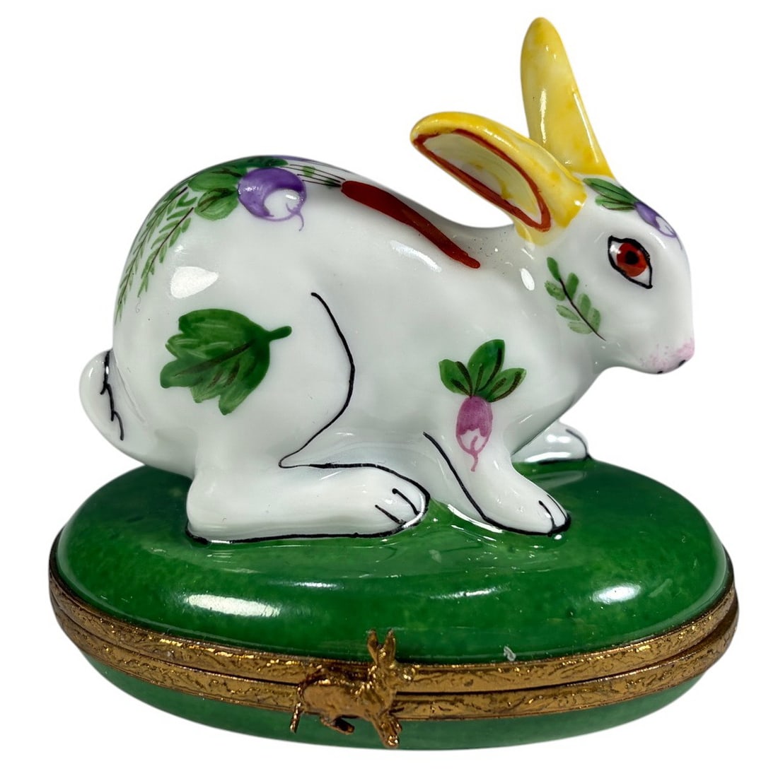 Limoges France Peint Main Rabbit Trinket Box (1 of 5)