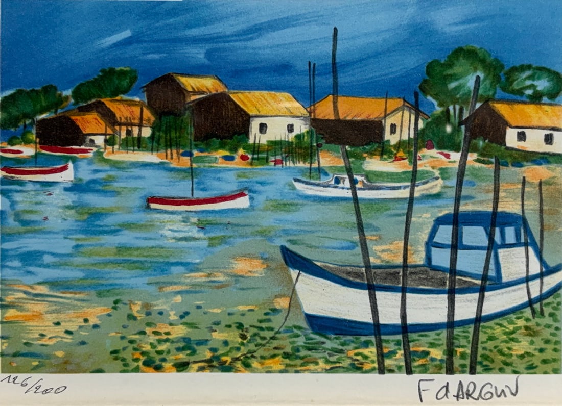 Signed Framed DArguin French Riviera Giclee Print (1 of 4)