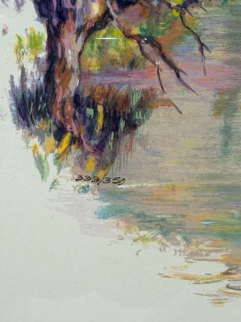 Signed River Landscape Giclee Framed Print - 3