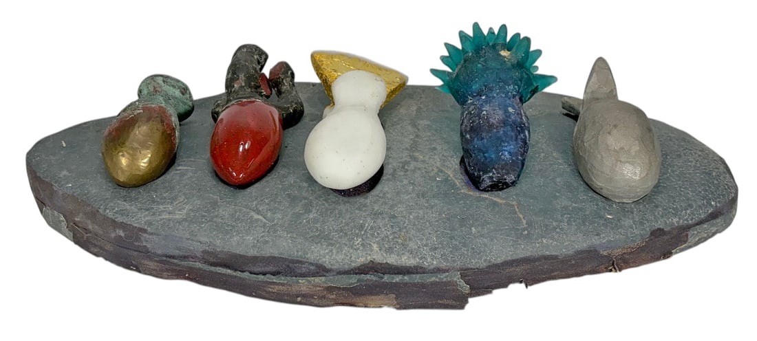 Modern Glass, Bronze, Metal & Stone Sculpture 6pcs (1 of 5)