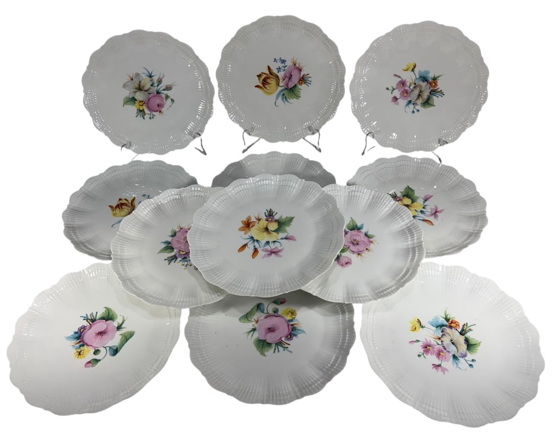Limoges France Hand Painted Dinner Plates 12pc LOT (1 of 5)
