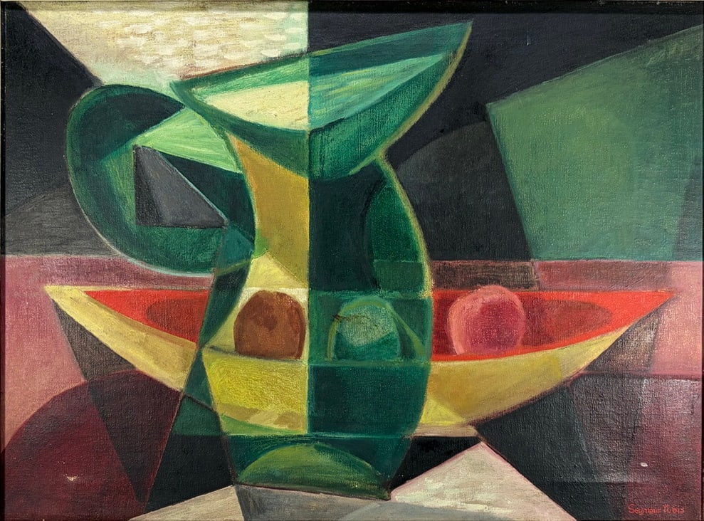 Seymour Tubis Cubist Still Life Painting on Canvas (1 of 5)
