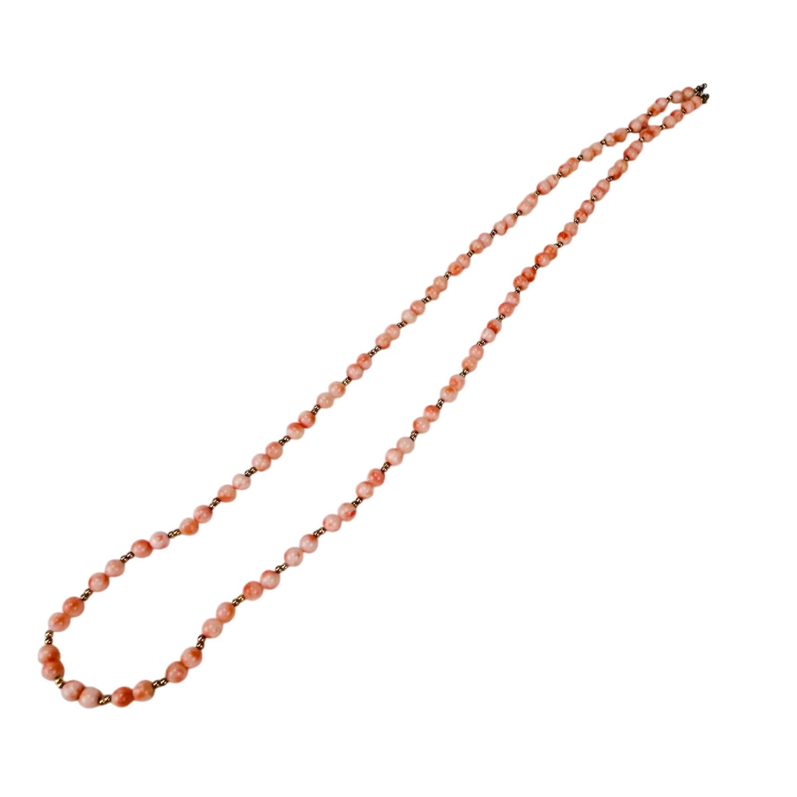 Chinese Export Angelskin Coral Beaded Necklace 29g (1 of 3)