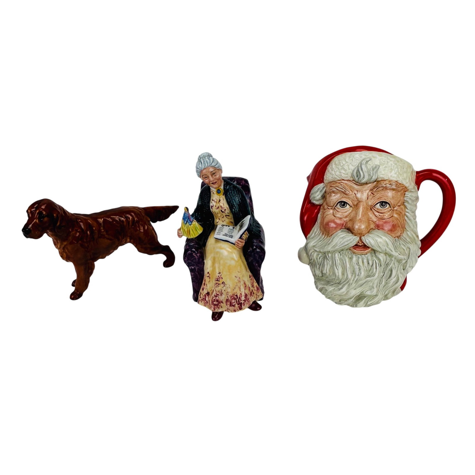 Royal Doulton Santa Toby Mug Dog Lady Figurine 3pc (1 of 10)