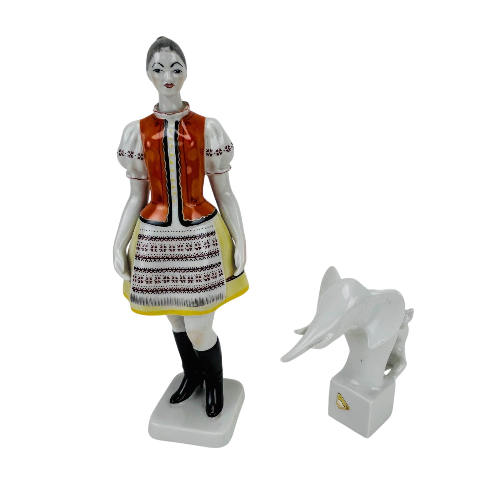 Hollohaza & Royal Dux Porcelain Figurines 2pc LOT (1 of 4)