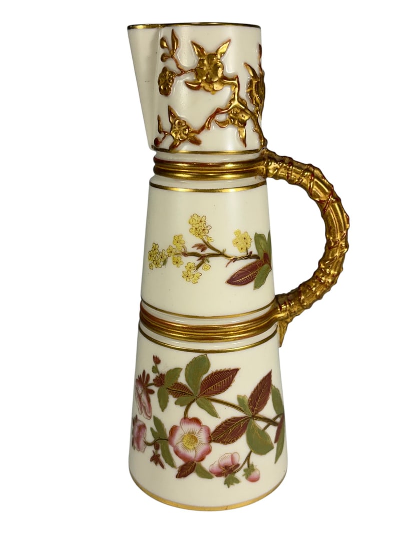 Royal Worcester Porcelain Bamboo Handle Pitcher (1 of 5)