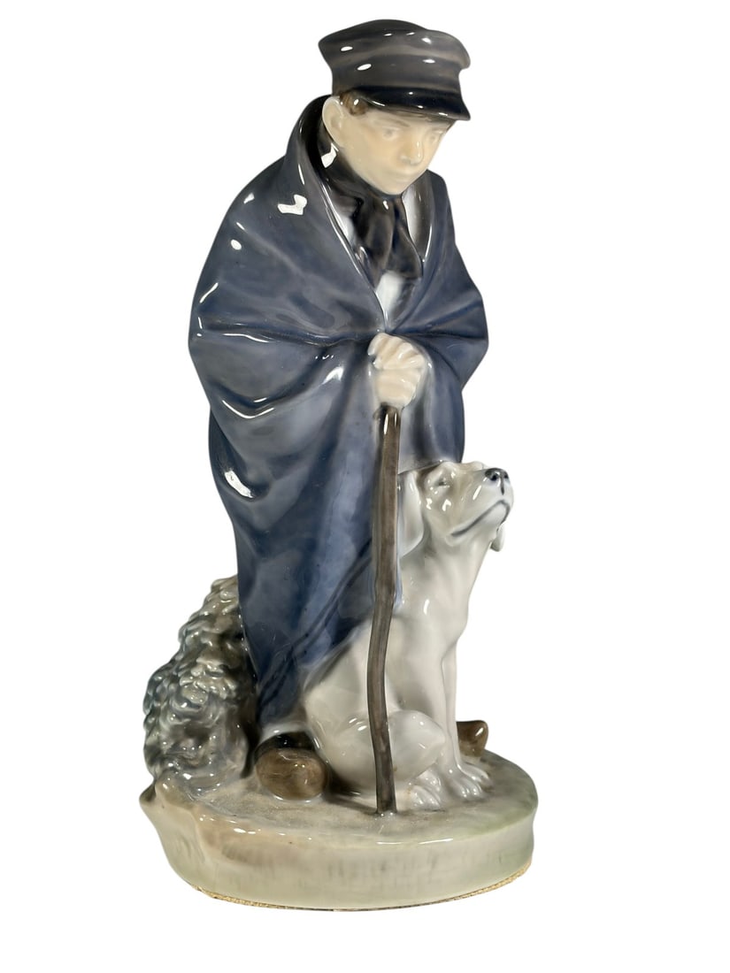 Royal Copenhagen Porcelain Shepherd w/ Dog Figure (1 of 5)