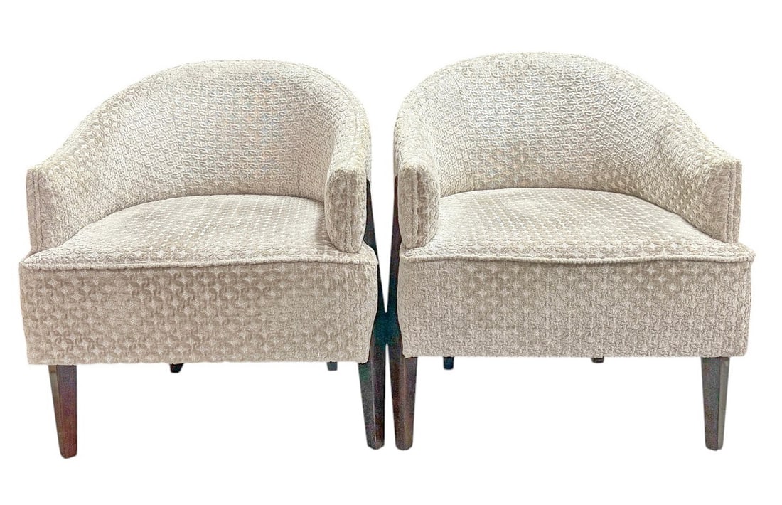 Pair of Contemporary Barrel Back Armchairs (1 of 5)