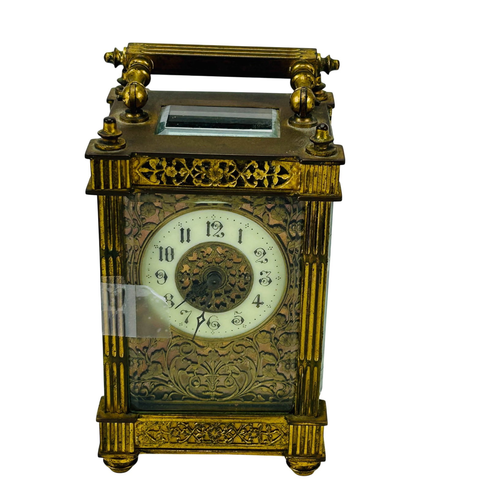 Antique French Bronze Ormolu Carriage Clock w/ Key (1 of 7)