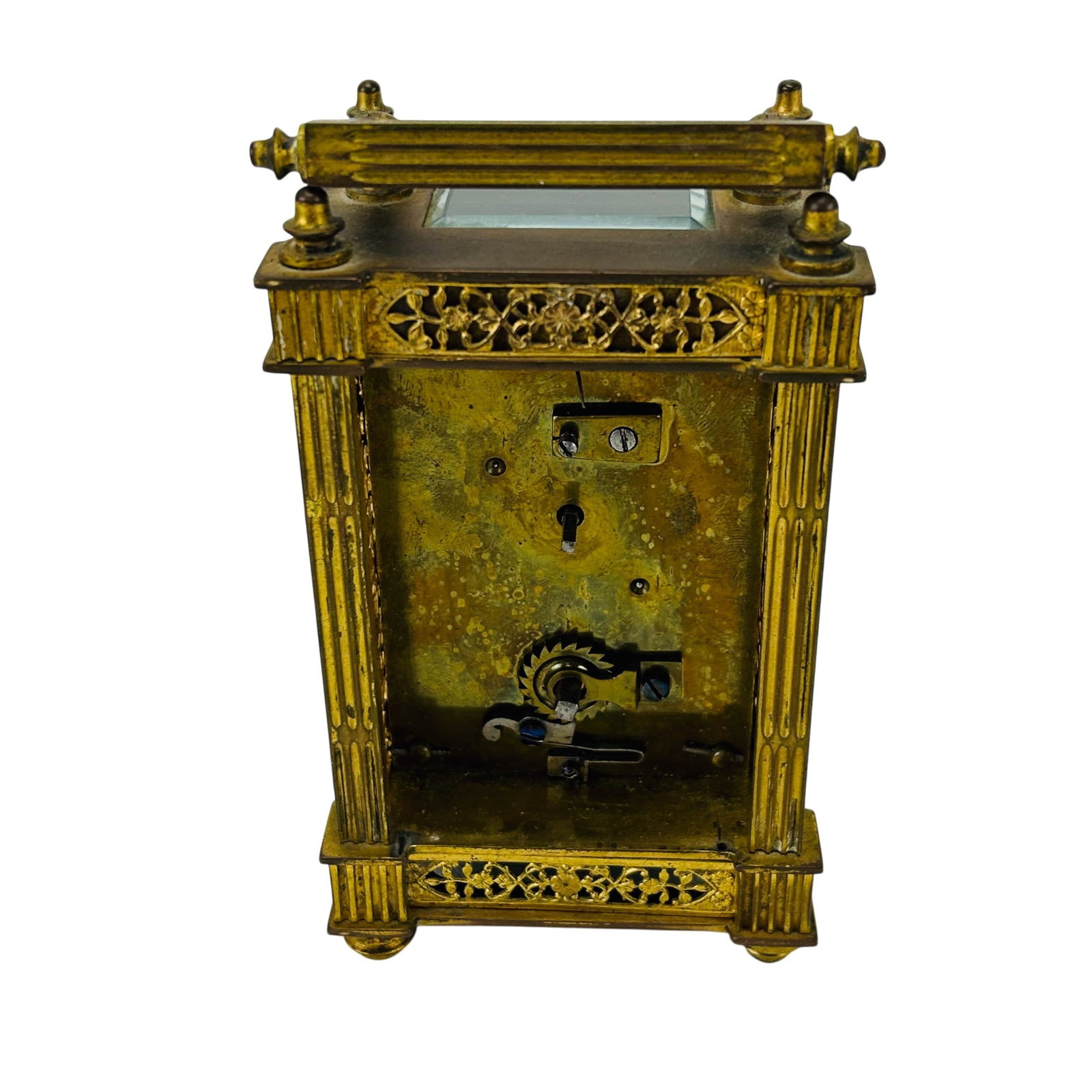 Antique French Bronze Ormolu Carriage Clock w/ Key - 4