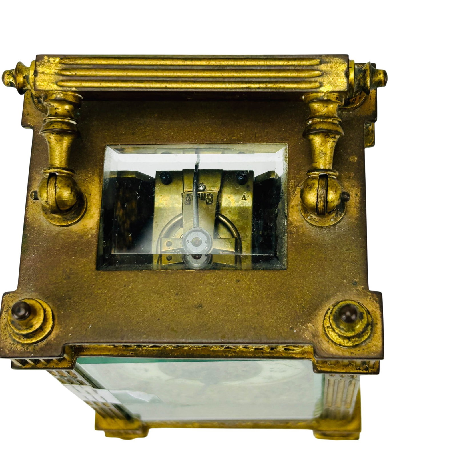 Antique French Bronze Ormolu Carriage Clock w/ Key - 7