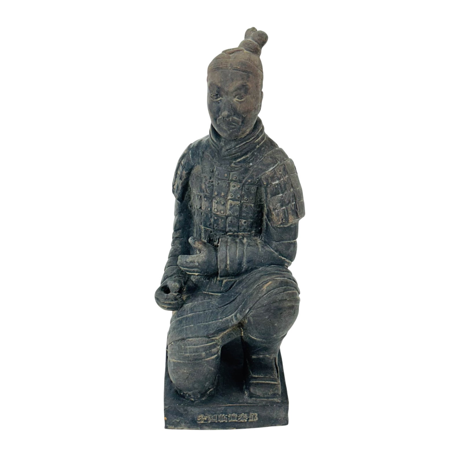 Terracotta Chinese Kneeling Archer Warrior Statue: Chinese handcrafted reproduction of The Kneeling Archer inspired by the Terracotta Army of Qin Shi Huang, The first emperor of China. This work was created after the ancient life size clay warriors di