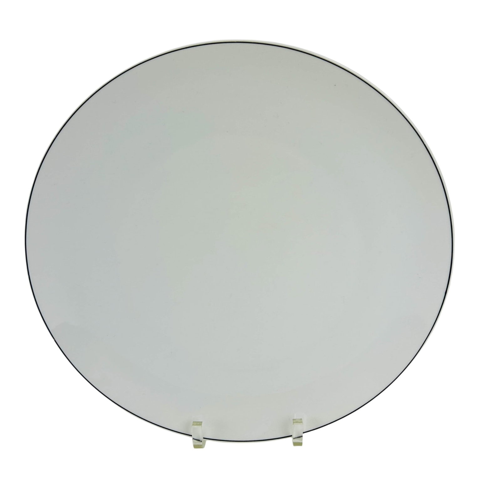 Rosenthal Papageno Porcelain Dinner Plates 10p SET: Johann Haviland Bavaria set of ten porcelain dinner plates in the now retired / discontinued Papageno pattern. Each example modeled with a white ground and platinum banded rim. Marked Johann Haviland