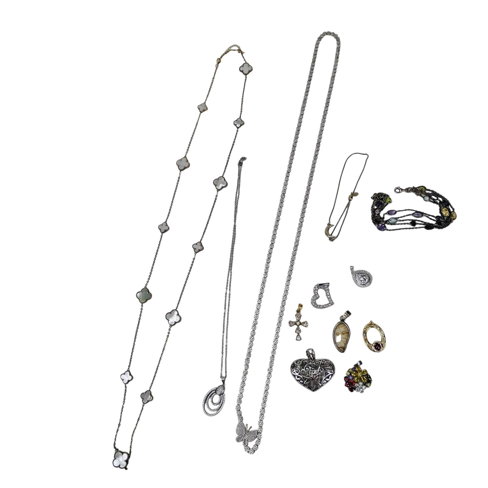 Sterling Gemstone Necklace Pendant Bracelet 12pc (1 of 7)