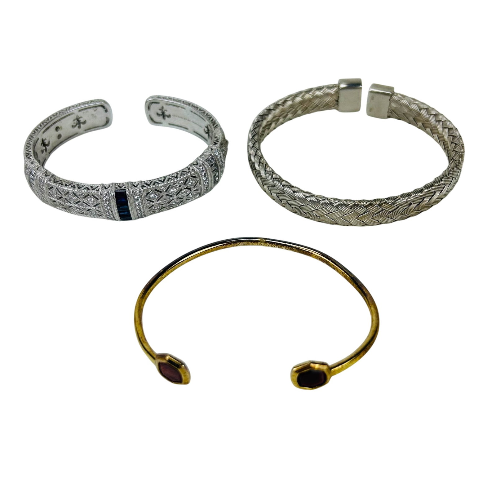 Judith Ripka Scott Kay Sterling Bangle Bracelet 3p (1 of 6)