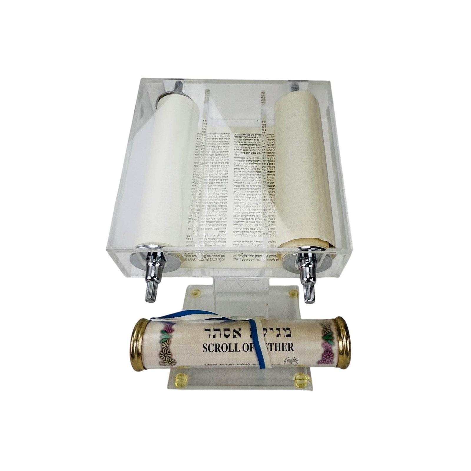 Megillat Esther Scroll with Acrylic Display Stand (1 of 7)
