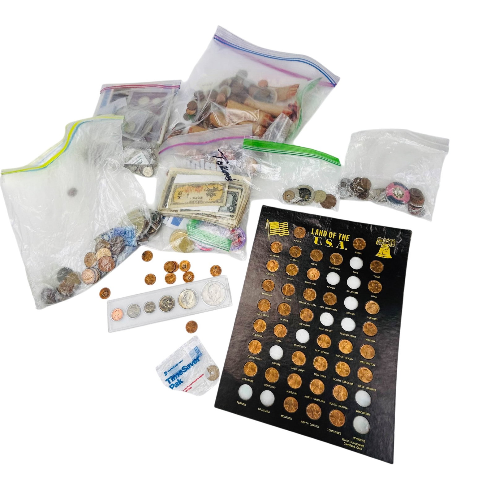 US Coins, Rolled Cents, Foreign Banknotes & More (1 of 9)