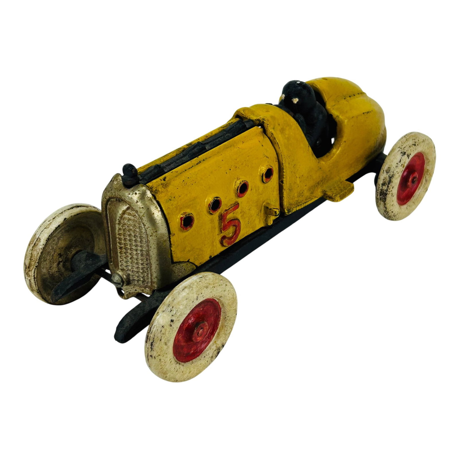 Antique Cast Iron Racer w Opening Hoods Toy Car #5 (1 of 4)