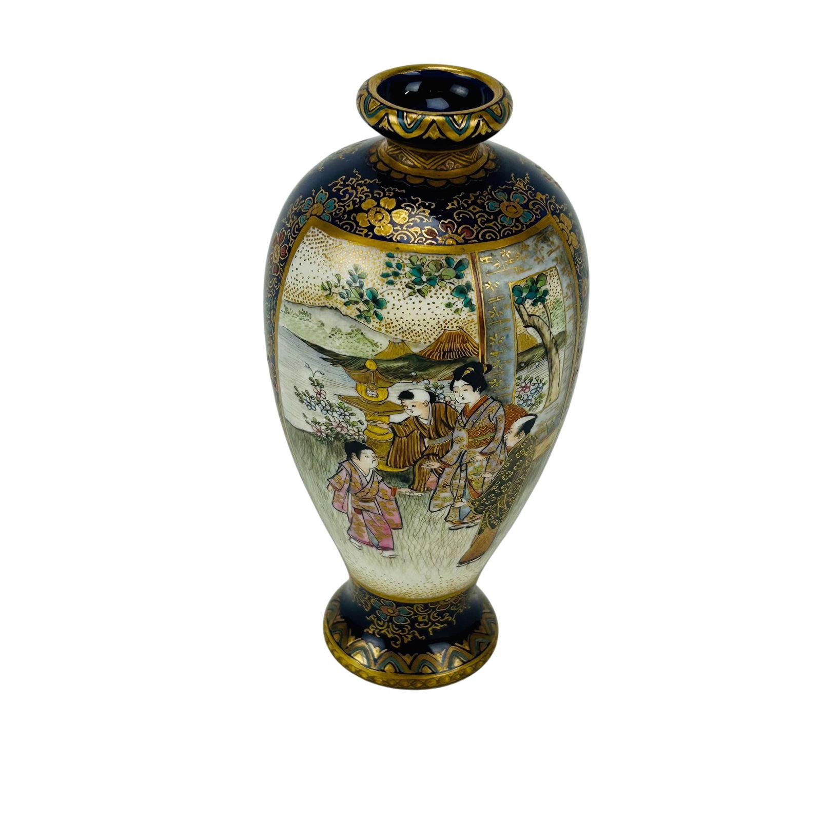 Japanese Meiji Period Satsuma 5" Figural Vase (1 of 4)