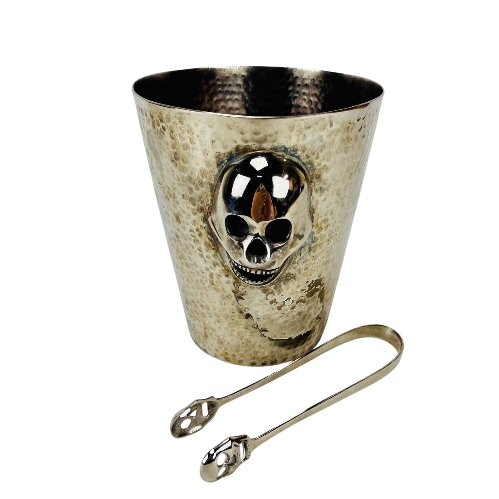 Thomas Fuchs Style Skull Metal Ice Bucket w/ Tongs (1 of 6)