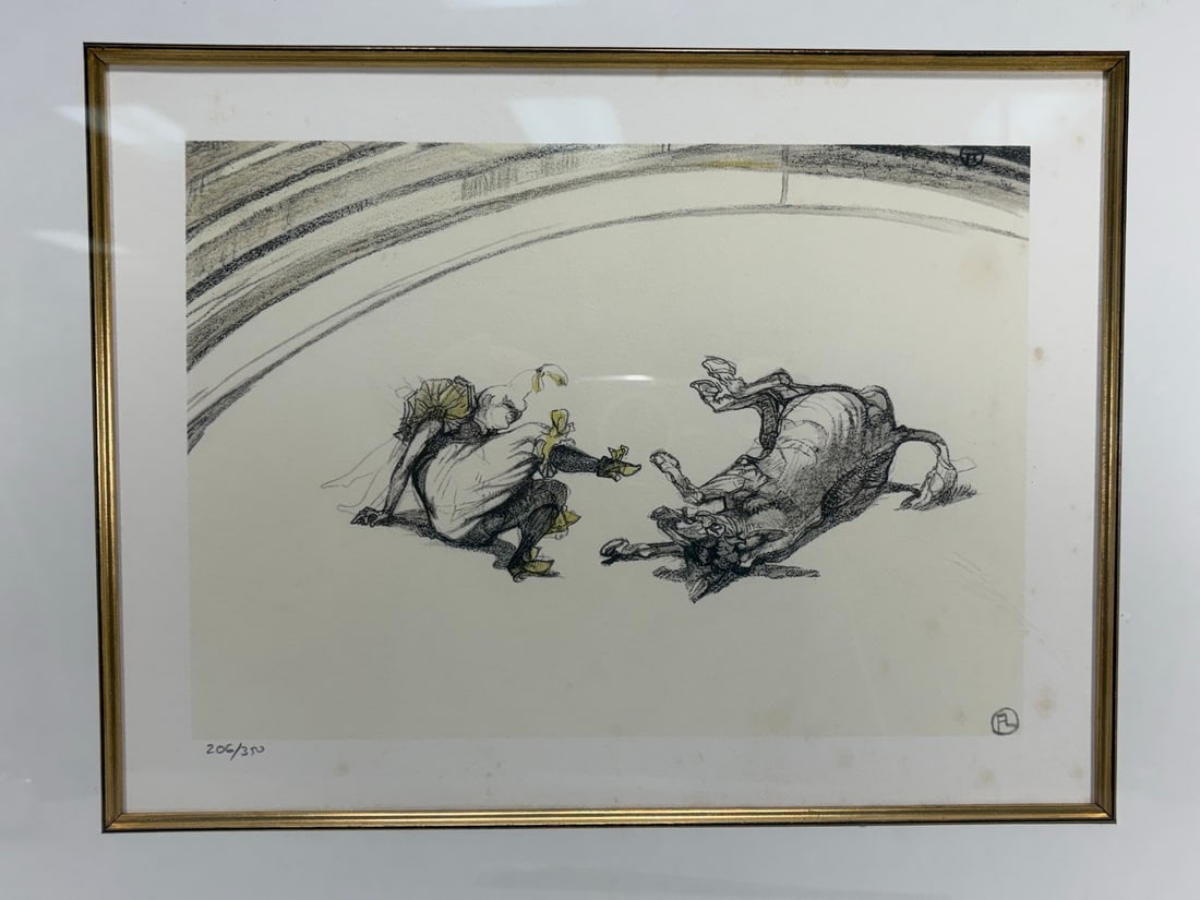 After Toulouse Lautrec 'Le Cirque' Lithograph: Henri de Toulouse-Lautrec Le Cirque lithograph, presented with artist stamp and accompanying authentication information as shown. The work reflects the celebrated French artists iconic circus and