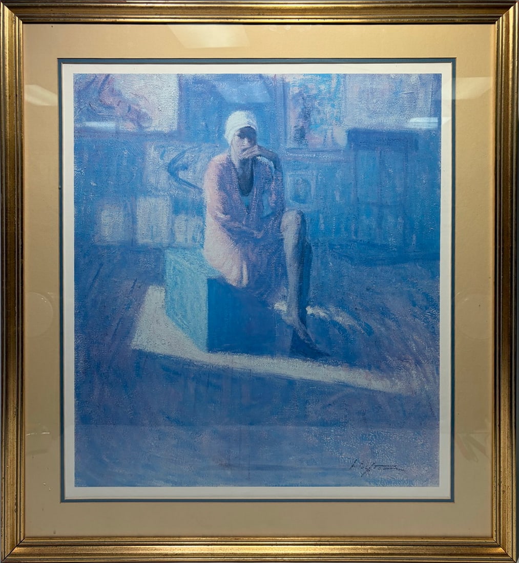 Edvard Munch Manner Figural Interior Framed Print - 2