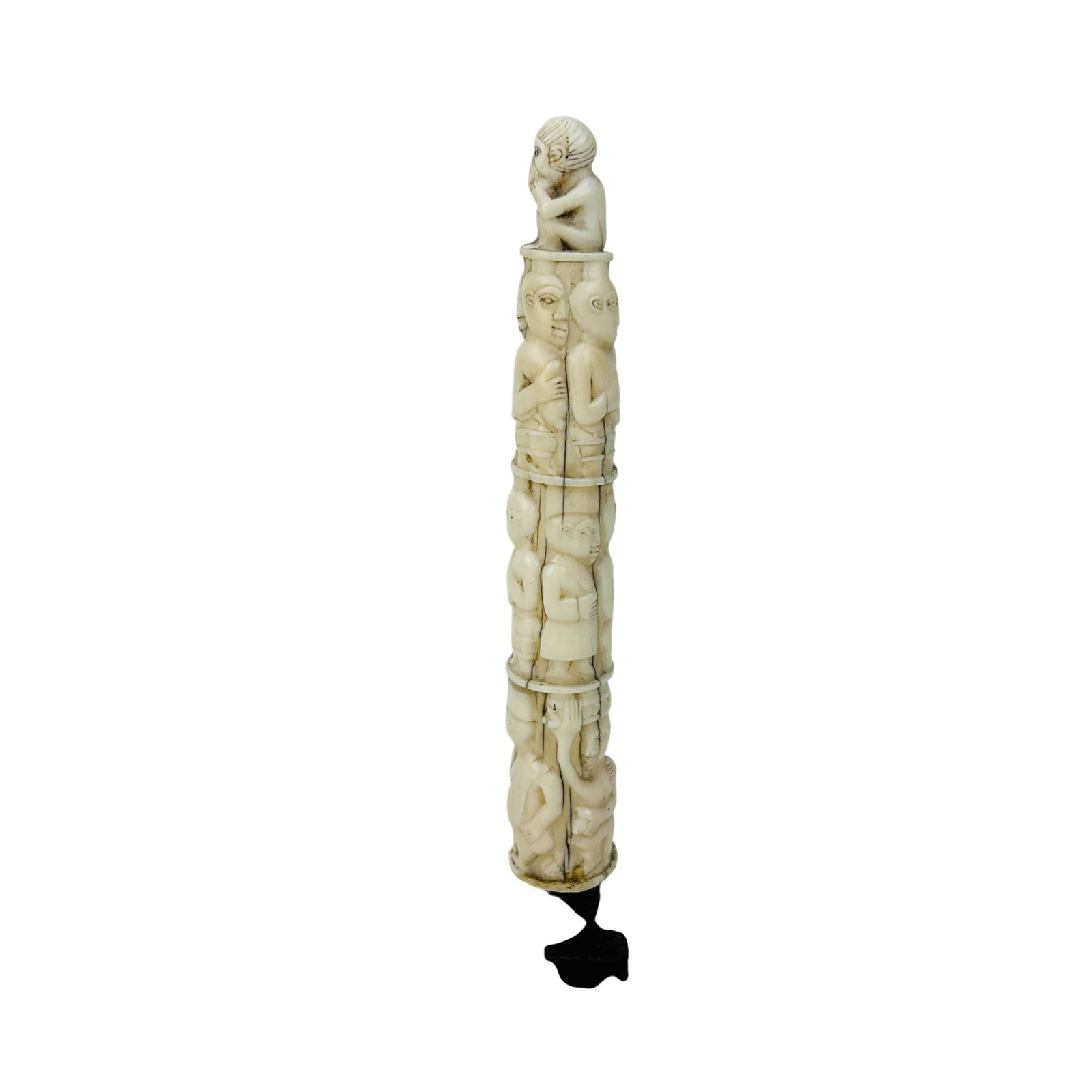 Tribal Style Hand Carved Figural Totem Sculpture (1 of 4)