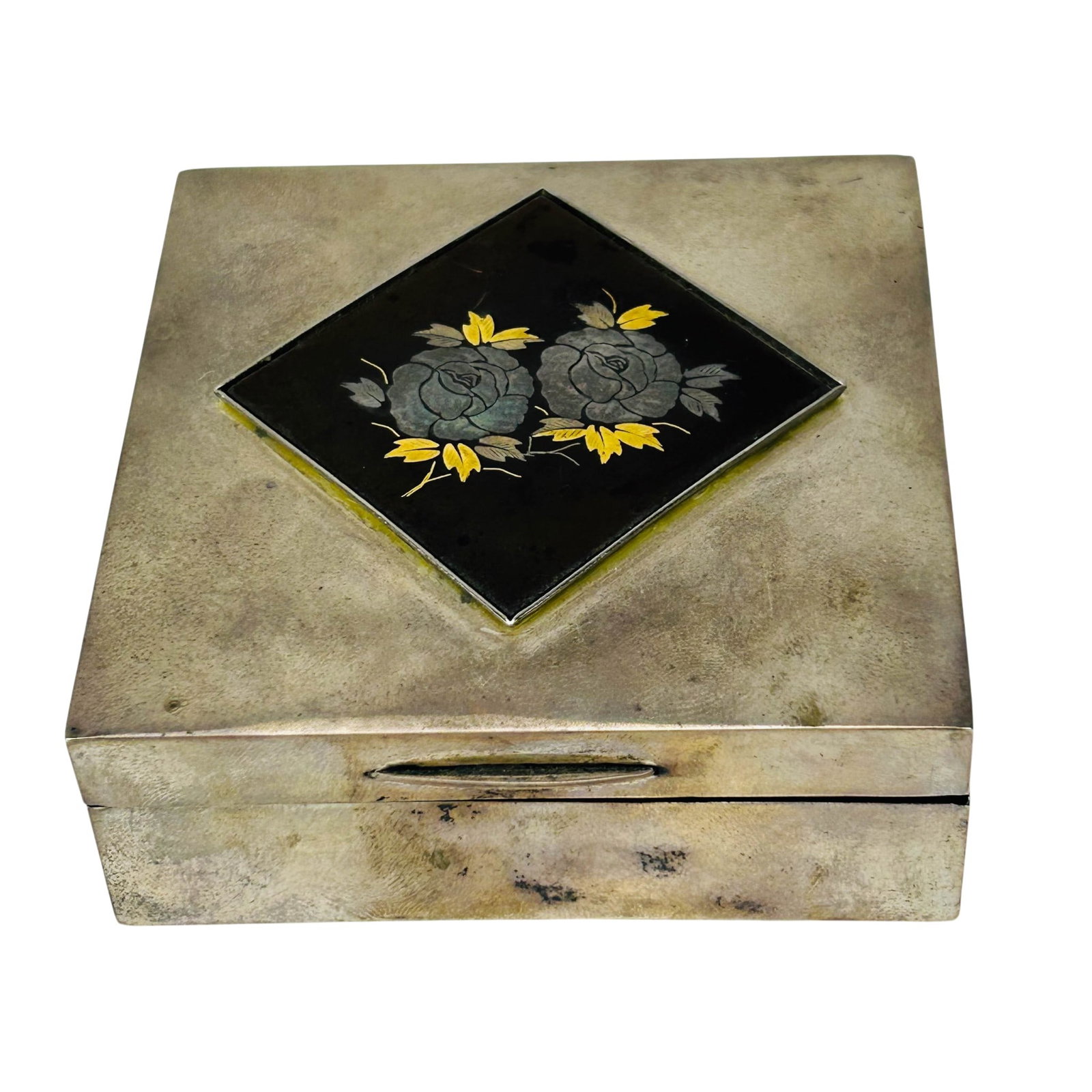 Antique English Silver Wood Lined Jewelry Coin Box (1 of 4)