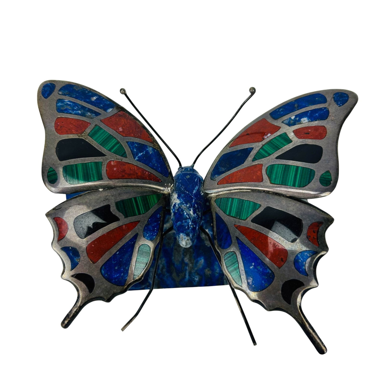 Sterling Silver Inlay Gemstone Butterfly Sculpture (1 of 5)