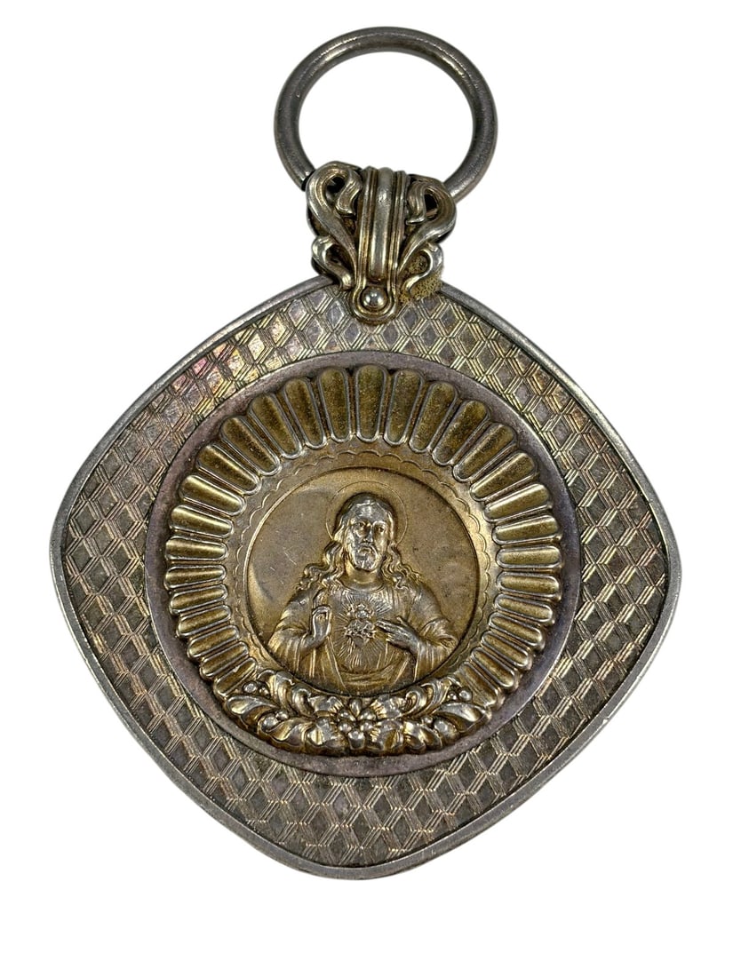 Sterling Silver Sacred Heart Medal Pendant (1 of 5)