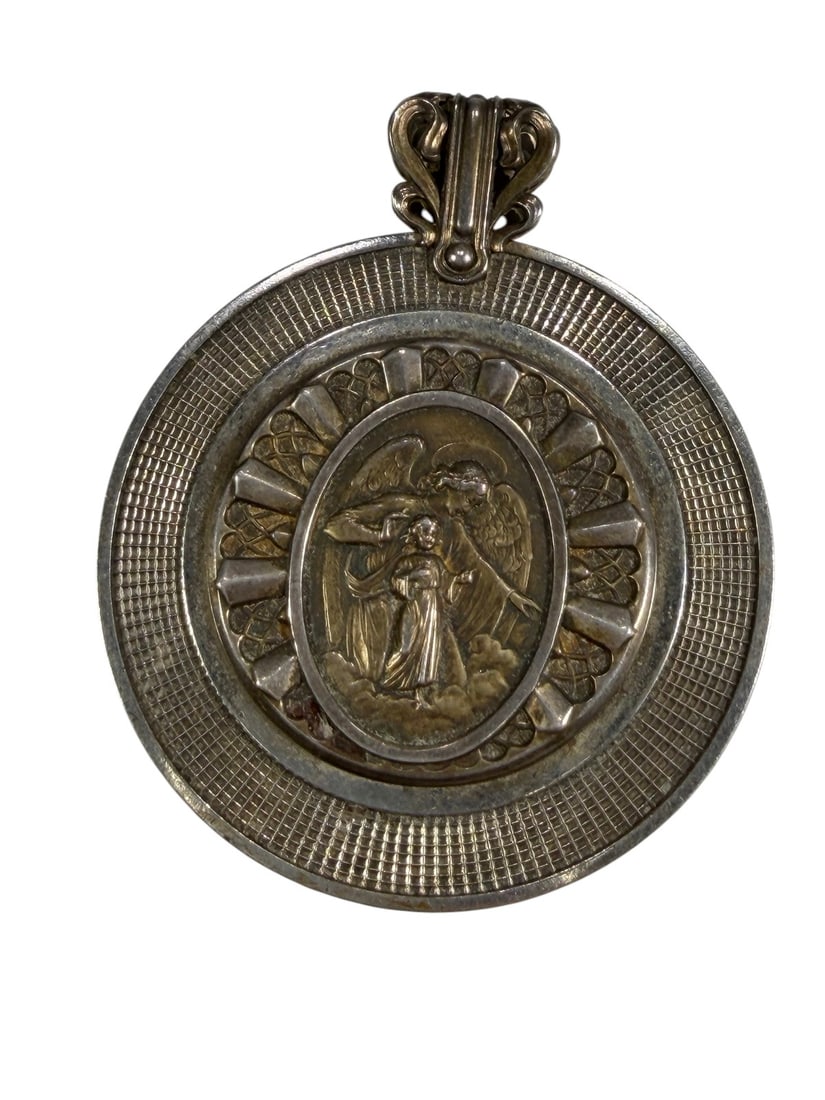 Sterling Silver Guardian Angel Medal Pendant (1 of 5)