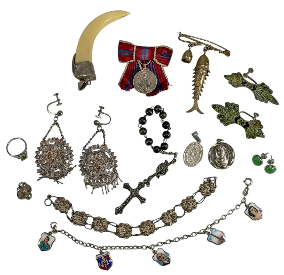 Assorted Group of Sterling Silver Jewelry 15pc LOT (1 of 6)