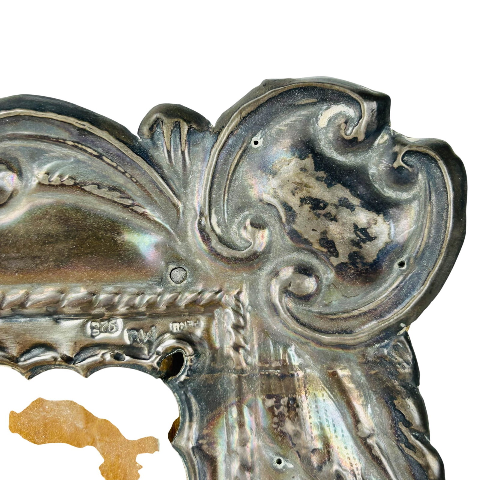 Peruvian Sterling Silver Repousse Picture Frame - 2