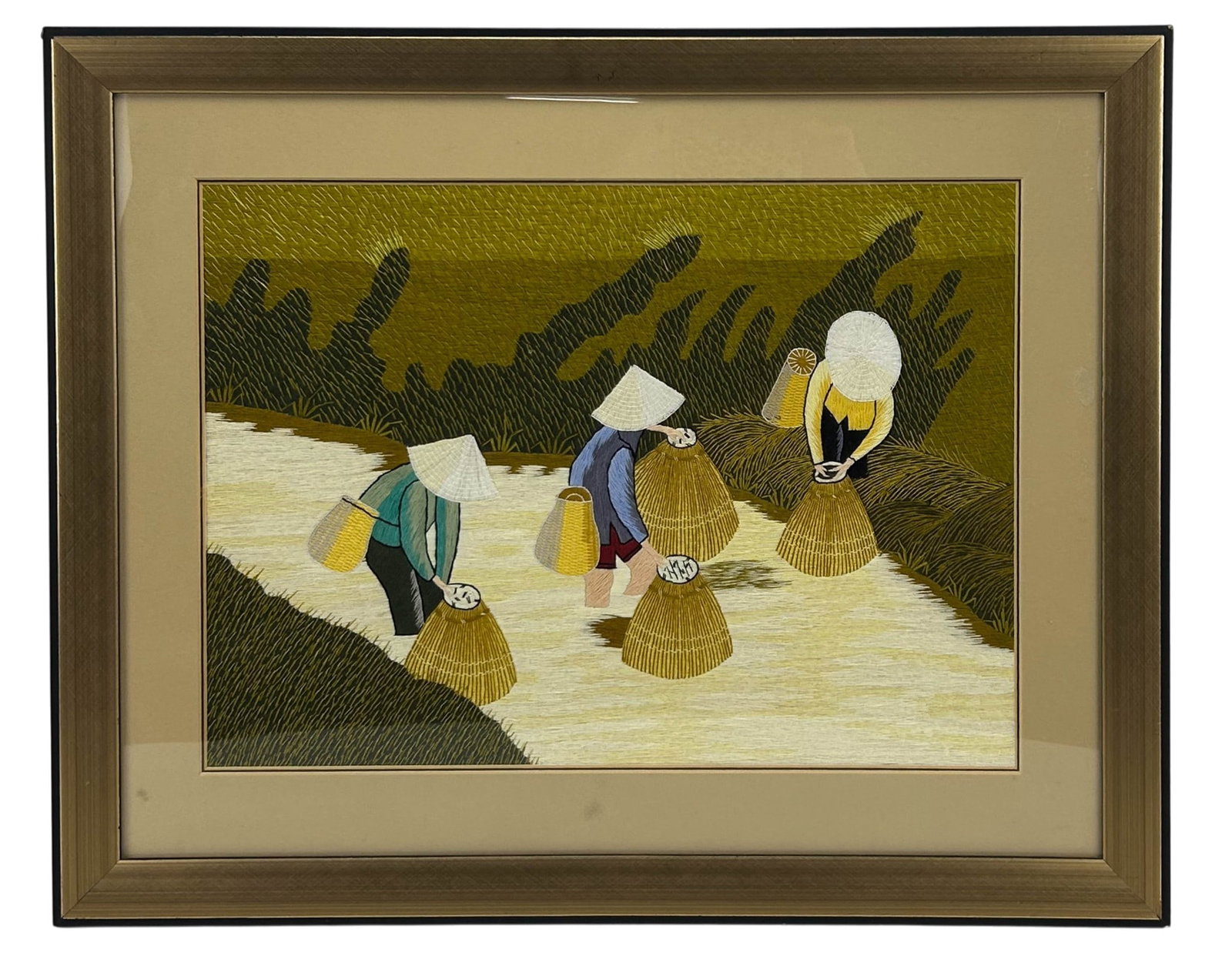 Vietnamese Silk Thread Embroidered Textile Artwork - 2