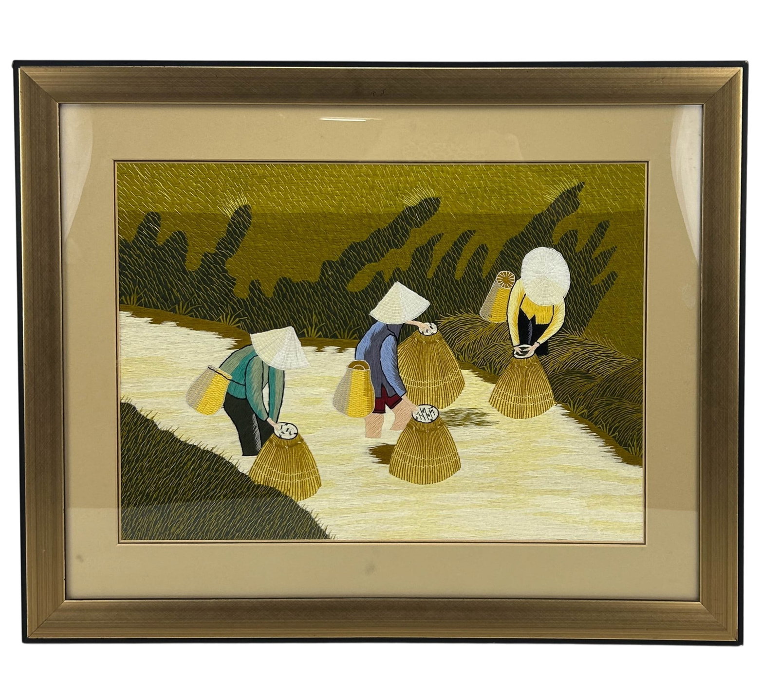 Vietnamese Silk Thread Embroidered Textile Artwork - 3