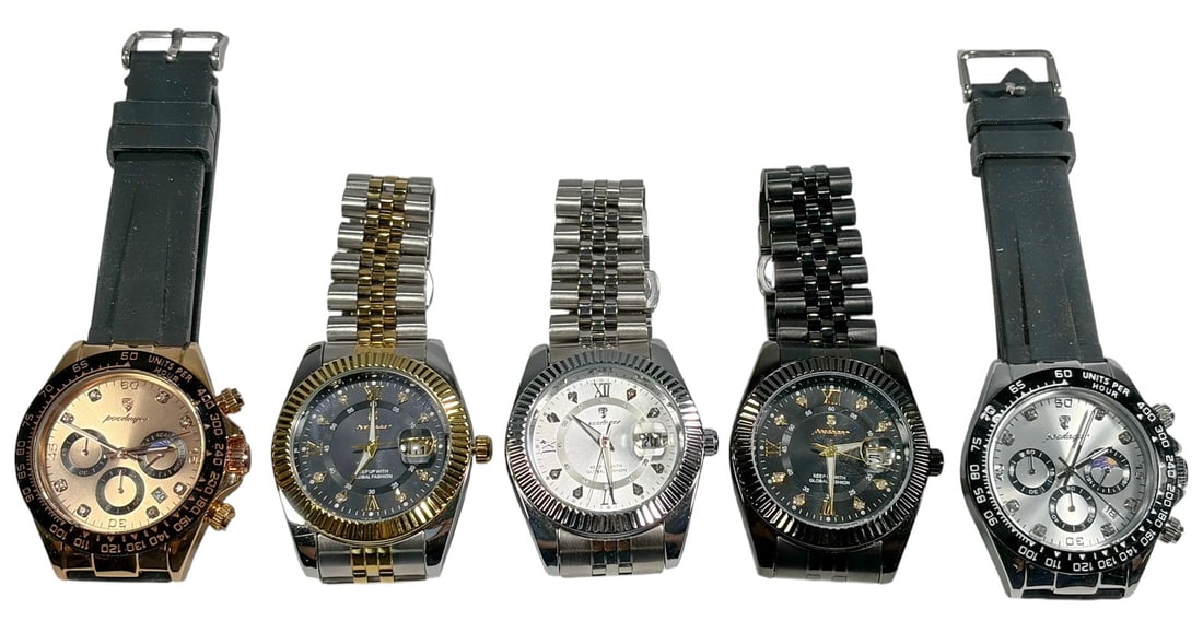 Rolex Style Modern Fashion Wristwatches 5pc LOT (1 of 5)